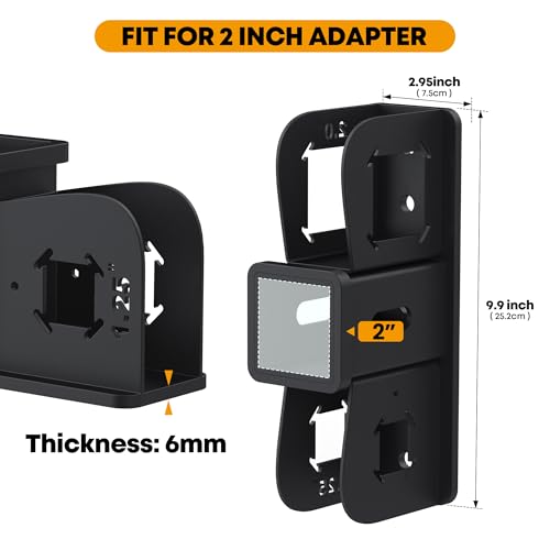 Wall Mount Hitch Receiver 2 Inch, 400LB Trailer Hitch Wall Mount Storage, Bike Rack Hitch Wall Mount Vertical, Wall Mounted Trailer Hitch Receiver Rack Stash for Bicycle Ski Cargo Storage Organizer