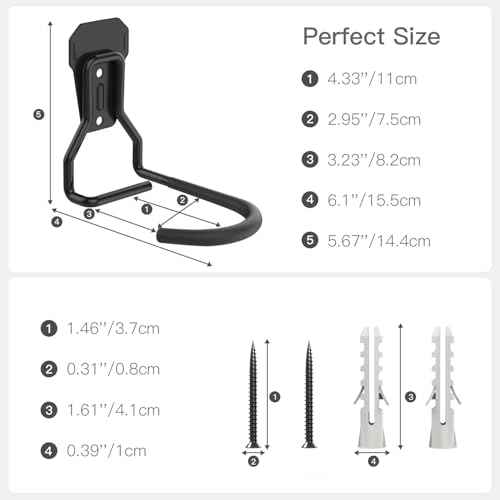Housolution Bike Wall Mount with Fixed Hook, [6 Pack] Heavy Duty Bike Storage Rack, Bike Rack Vertical Stand for Garage - Easily Hang/Detach - with Screws Iron Bike Hanger Brackets