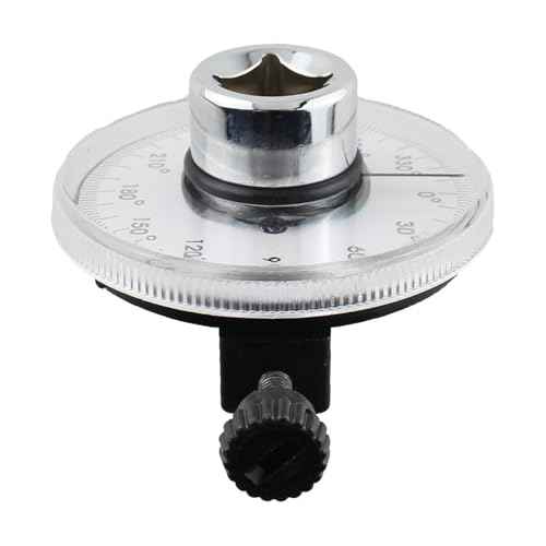 TAODAN 360 Degree Adjustable Drive Torque Gauge Wrench Set 1/2inch Torque Angle Gauge Tool with Wrench Silver Steel Professional Measuring Tool for Specifying Torque and Angle Setting Fastener