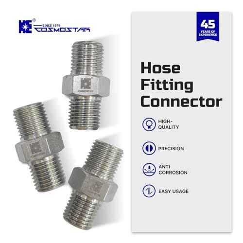 Cosmostar 1/4" x 1/4" Hose Fitting for Connecting 1/4" Airless Paint Hoses, Compatible with 243025-3 pcs(NGG0404S-3P)