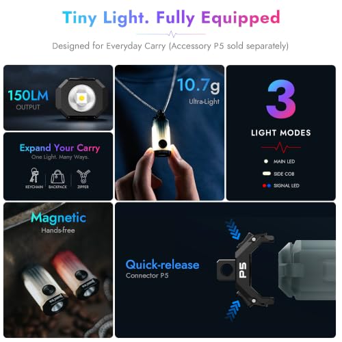 WUBEN E2-Black Mini EDC Rechargeable LED Keychain Flashlight