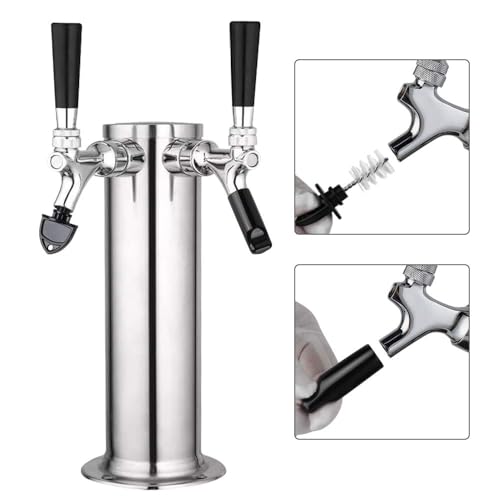 FERRODAY 10 Pack Keg Faucet Tap Plug & Brush Cleaning Set (5 Rubber Tap Soothers + 5 ABS Tap Brush Plugs) Black