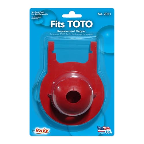 Korky Red 3-Inch Toilet Flapper for TOTO - Pack of 1, Easy Install, Long-Lasting Rubber