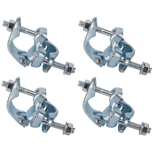 Fixed Cross Couplers for Scaffold Pipes 1.65-1.9 inch OD - 4 Pack | Heavy Duty Steel