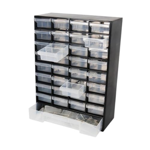 Drawer 33-Compartment Storage Box Organizer Cabinet – Black, Wall-Mount