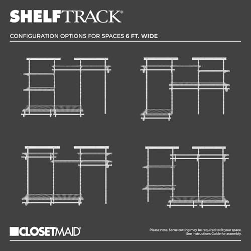 White Adjustable Closet Organizer System 4-6 ft. | Wire Shelves & Rods