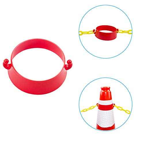 126 Feet Yellow Plastic Safety Barrier Chain with 2 Magnetic Hooks | 12 S-Hooks | 12 Carabiner Clips | 2 Chain Connector | Caution Security Chain Safety Chain for Crowd Control