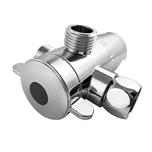 QWORK 3-Way Shower Diverter Valve 1/2” with Hand Shower Cradle for Bathroom