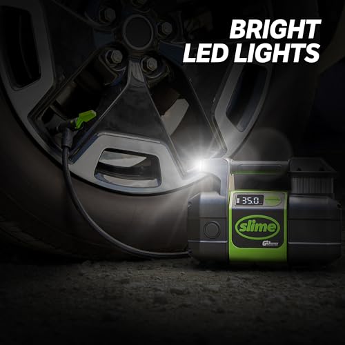 Slime Cordless Pro Power Digital Tire Inflator - Portable Air Compressor with Auto Shut-Off