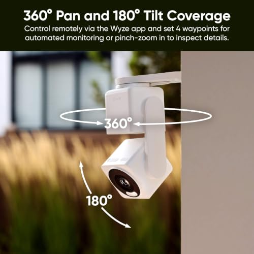 WYZE Cam Pan v4 4K Indoor/Outdoor Security Camera 1 Pack, 360° Pan, Night Vision