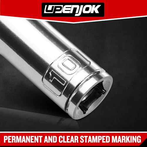 6PCS 3/8" Drive 10mm Socket Set, Deep & Shallow, Mirror Finish, Cr-V Steel