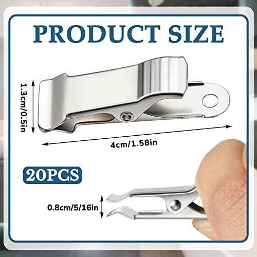 20 Pcs Metal Mini Clamps Mini Spring Clamp Crocodile Alligator Clips 1/2 Inch Wide for Work, Smooth Jaw, 5/16 Inch Capacity (Silver)