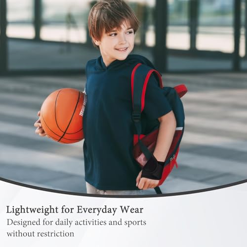 4 PCS Kids Wrist Brace, Night Wrist Sleep Support Brace, Adjustable Compression Straps, Fits Wrists of Different Sizes, Suitable for Children's Sports Sleep (Pink+black)