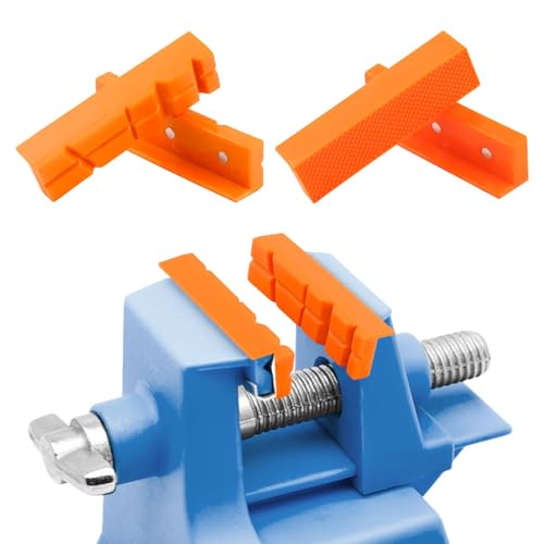 4" Vise Jaw Pads, Magnetic Soft Jaws Protective Covers for Bench Vise, Multi-Groove and Textured Inserts for Clamping Woodworking Metal Plastics, 2 Pair