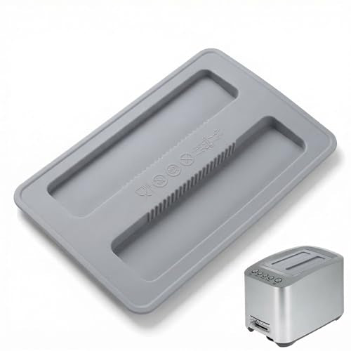 Dplolng Gray 2-Slice Silicone Toaster Cover - 15.7x10.3x1.1cm, Fits Most 2-Slice Toasters
