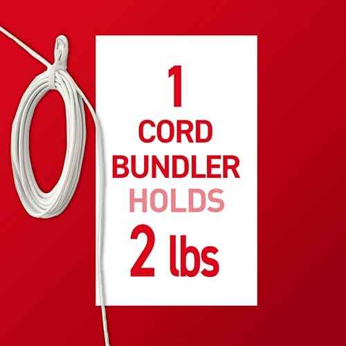Command Cord Bundlers, Damage-Free Hanging Cord Organizer, No Tools Required for Hanging Electrical Cables, 6 Gray Bundlers and 12 Command Strips