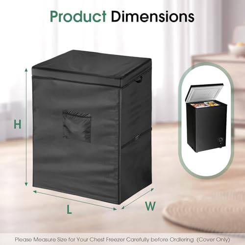 Fentiff 3.5 Cu Ft WANAI Chest Freezer Cover - Waterproof Outdoor Deep Freezer Cover with Zipper & Straps