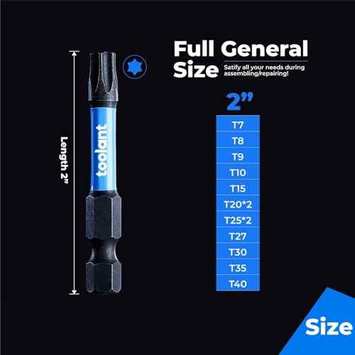 toolant 2¡± Impact Torx Bits 10pack (T25), 1/4¡± Hex-Shank S2 Steel Screwdriving Star Bits, CNC Machined Tips Magnetic Power Bit, with Storage Box