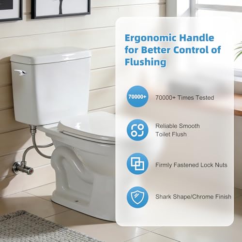 iFealClear Universal Side Mount Chrome Toilet Handle Replacement Kit - Compatible with Kohler, Toto, American Standard