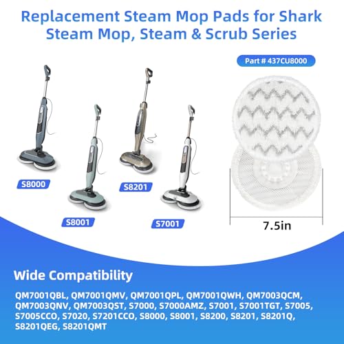 VIEWALL Steam Mop Pads Replacement for Shark S8000 S8001 S8002 S8200 S8200 – S7000/S8000 Variation Included
