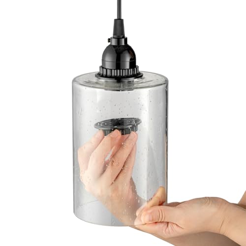 ON/OFF Keyless E26 Pendant Light Socket with Shade Ring, Black, UL Listed
