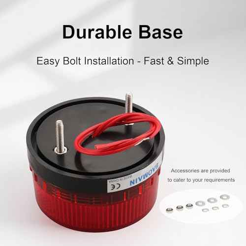 Baomain Industrial Signal Round Red Warning Light Strobe Warning lamp LTE-5061 AC 110V 3W, for Factories & Construction