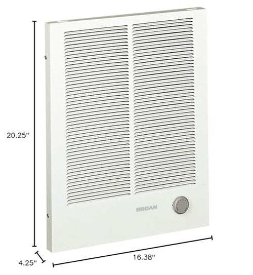 Broan-NuTone, White 198 High Capacity Wall Heater, Painted Grille, 4000/2000 Watt 240 VAC, 2000/4000