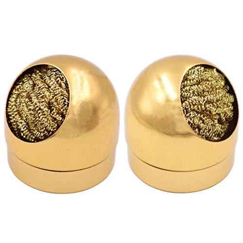 LBY Soldering Iron Tip Cleaner Kit, Wire-Type Soldering Iron tip Cleaner, Solder Tip Cleaning Wire and Holder Kit, Pack of 2, Golden