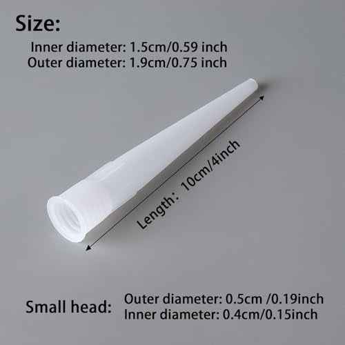 QDiShi Caulking Nozzle Tips 10cm/4inch 30Pcs - Plastic Caulking Gun Extender for Seamless Sealant Application, Caulk Nozzle Tip Tool