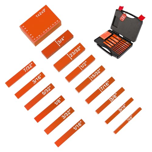 Setup Blocks 15 Pcs Aluminum Height Gauge Set for Router & Table Saw – Orange (Inch)