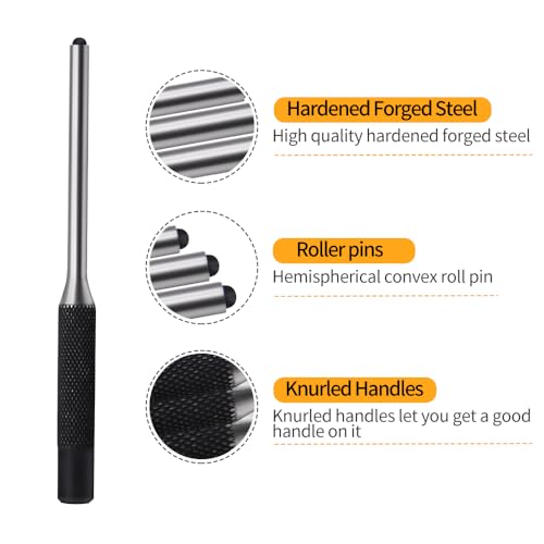 Pin Punch Set, 9pcs 1/16" - 5/16" Removing Repair Tools with Storage Pouch, Great for Automotive, Watch Repair, Jewelry and Craft