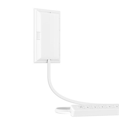 Terficer Outlet Cover Extension Cord 6 Feet, Ultra-Thin Outlet Concealer with Flat Plug Power Strip 5 AC Outlets, Childproof Flat Extension Cord Outlet Cover, 1875W for Kitchen, Home, Office