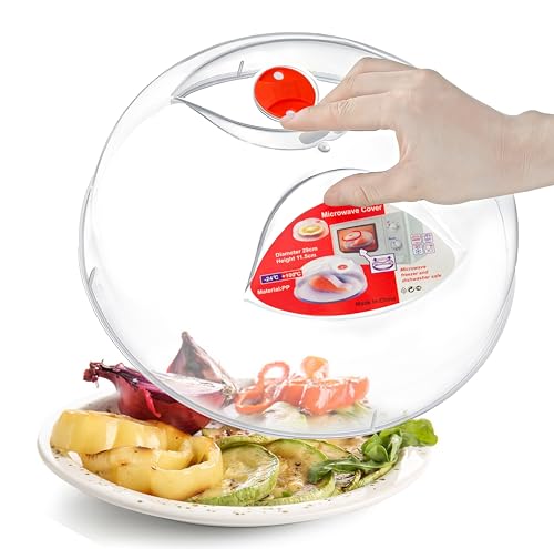 Layron Red 11.5in Microwave Splatter Cover with Grip Handle, BPA Free, Dishwasher Safe