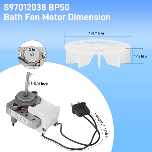 BP27 Fan Motor for Broan NuTone 678 Replacement Shaft Length 1.77in