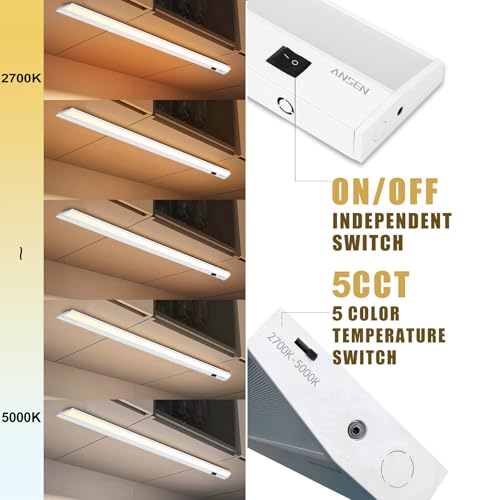Ansen 24-inch Hardwired LED Under Cabinet Light, Dimmable, 1237lm, 5 Color Temps