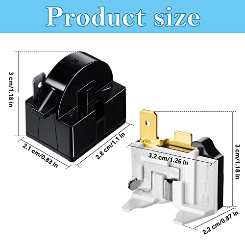 Mudder 2Pcs PTC Starter Relay 4.7Ω & 6750C-0005P Overload Protector for Refrigerator