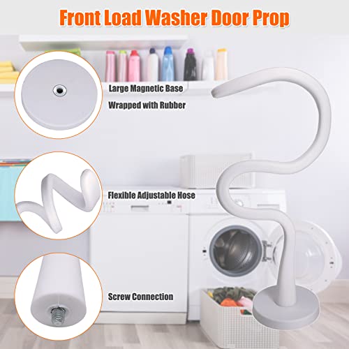 eHuangTools 2.6-Inch Magnetic Front-Loader Washer Door Prop — White, Removable Hose