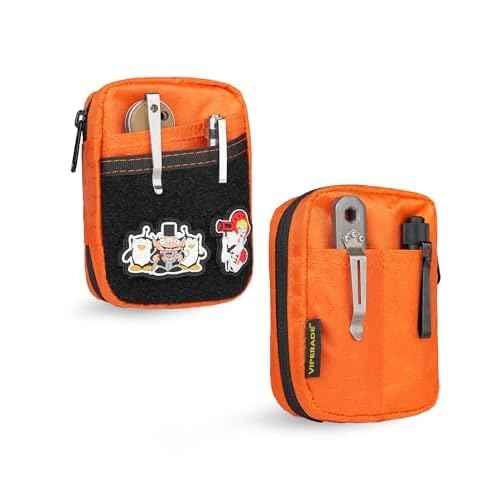 VIPERADE VE31 Small EDC Pouch, Men's Pocket Organizer, Small EDC Organizer Multitool Pouch for Camping/Hiking/Bushcraft (Orange)