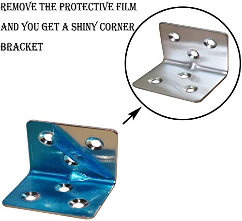 40PCS Stainless Steel Corner Brackets 1.2x1.2 Inches for Furniture Cabinets Shelves - Silver