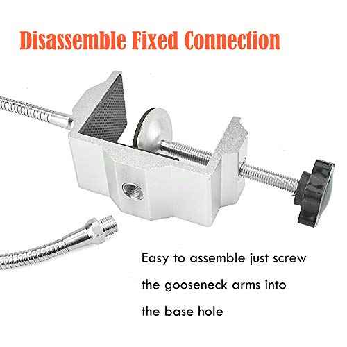 Toolour Helping Hands Soldering Third Hand Tool Tabletop Clamp Base with 2 Nickel Plated Flexible Arms and Rotatable Alligator Clips for Electronics Repair Assembly Jewelry DIY Arts Craft Hobby