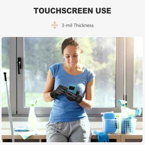 Black Vinyl Gloves, Food Grade Gloves Disposable Latex Free & Powder Free, Guantes for Cleaning Cooking Food Prep