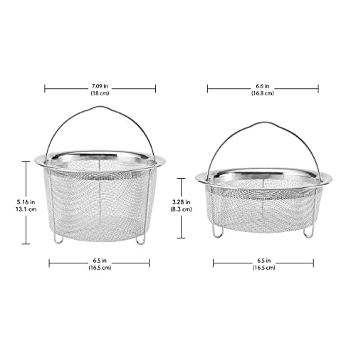 Instant Pot Mesh Steamer Basket Set - Stainless Steel Dual-Purpose Steamer & Strainer