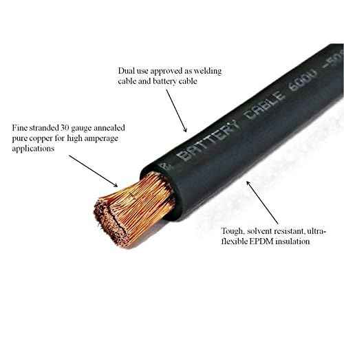 WNI 6 AWG 6 Gauge 10 Feet Black + 10 Feet Red Battery Welding Pure Copper Ultra Flexible Cable + 5pcs of 5/16" & 5pcs 3/8" Copper Cable Lug Terminal Connectors + 3 Feet Heat Shrink Tubing