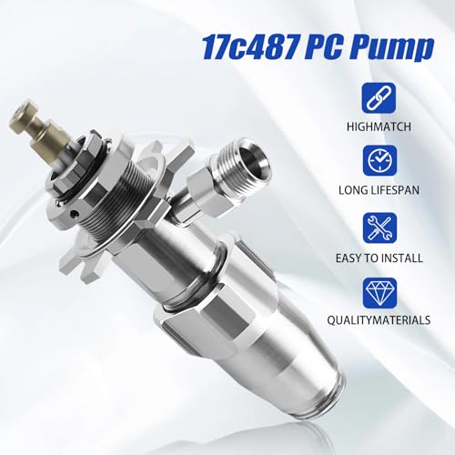 Airless Spray Pump PC Pump Aftermarket Fit for 17C487 17C721 210 ES 210PC 230PC 390PC 395PC 490PC 495PC 595PC Pro Sprayer Replace Quick-Install
