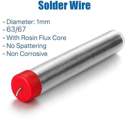 Solder Wire 63/37,High Purity Tin Rosin Core Solder for Electronic Electrical Soldering Components Repair,Low Residue,3Pcs (1.0mm45g)
