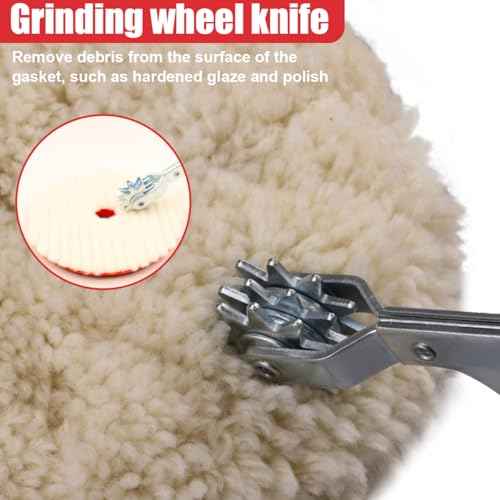 Wool Polishing Pad Cleaning Spur Tool, Metal Car Buffing Tool with Easy-Grip Handle, Universal Car Cleaning Tools Repair Accessory for Revitalizing Compound Pads & Bonnets
