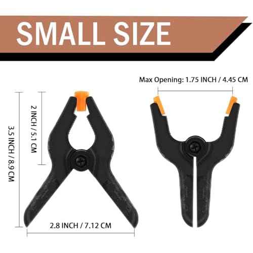 16 Pack Small Spring Clamps, 3.5 Inch Heavy Duty Clamps for Backdrop Stand, Plastic Clips for Crafts and Backdrop Clips for Crafts, Woodworking, Photography, Outdoor