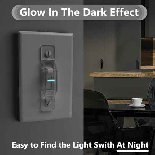 4 Pack Light Switch Cover Guard,Light Switch Lock With Glow In The Dark Effect, Child Proof Wall Switch Cover Keeps Lights or Switches from Being Accidentally Turned ON or OFF £¨Clear)