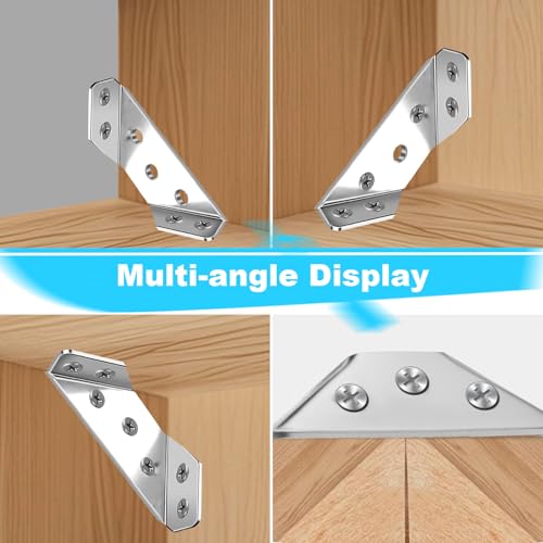 12-Pack Stainless Steel Corner Brackets for Wood Frames - Reinforcement Supports