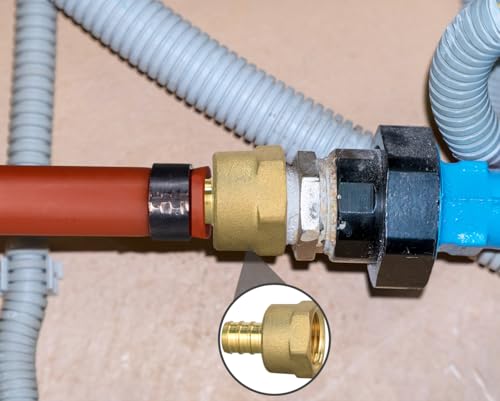 5 Pack PEX 1/2" x 1/2" NPT Female Fittings for Plumbing - Brass, Lead-Free, Corrosion Resistant